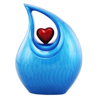 Embraced Heart Cremation Urn - Blue - IUFH161