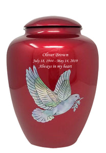 Mother of Pearl Shell Art Red Dove - IUFM100
