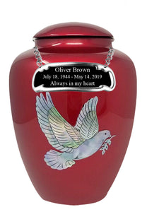 Mother of Pearl Shell Art Red Dove - IUFM100