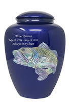 Mother of Pearl Shell Art Blue Bass - IUFM101