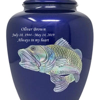 Mother of Pearl Shell Art Blue Bass - IUFM101