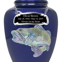 Mother of Pearl Shell Art Blue Bass - IUFM101