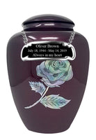 Mother of Pearl Shell Art Burgundy Rose - IUFM103
