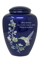 Mother of Pearl Shell Art Blue Hummingbird - IUFM104