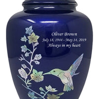Mother of Pearl Shell Art Blue Hummingbird - IUFM104