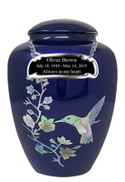Mother of Pearl Shell Art Blue Hummingbird - IUFM104