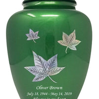 Mother of Pearl Shell Art Green Maple Leaf - IUFM105