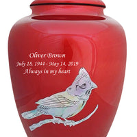 Mother of Pearl Shell Art Red Cardinal - IUFM109