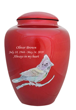 Mother of Pearl Shell Art Red Cardinal - IUFM109