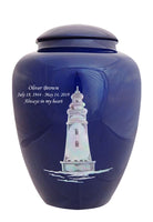 Mother of Pearl Shell Art Blue Lighthouse - IUFM111