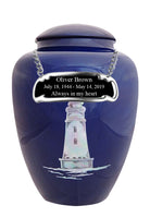 Mother of Pearl Shell Art Blue Lighthouse - IUFM111