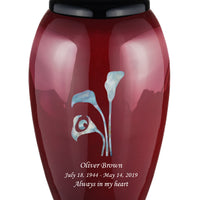 Mother of Pearl Shell Art Burgundy Lilium - IUFM112-Burgundy