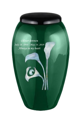 Mother of Pearl Shell Art Green Lilium - IUFM112-Green