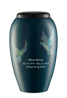 Mother of Pearl Shell Art Teal Pearly Dove - IUFM113-Teal
