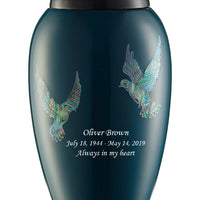 Mother of Pearl Shell Art Teal Pearly Dove - IUFM113-Teal