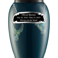 Mother of Pearl Shell Art Teal Pearly Dove - IUFM113-Teal