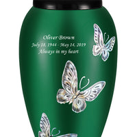 Mother of Pearl Shell Art Green Avian Butterfly - IUFM114-Green