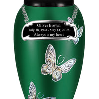 Mother of Pearl Shell Art Green Avian Butterfly - IUFM114-Green