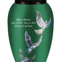 Mother of Pearl Shell Art Green Sacred Dove - IUFM115-Green