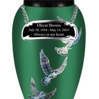 Mother of Pearl Shell Art Green Sacred Dove - IUFM115-Green