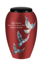 Mother of Pearl Shell Art Maroon Sacred Dove - IUFM115-Maroon
