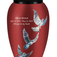 Mother of Pearl Shell Art Maroon Sacred Dove - IUFM115-Maroon