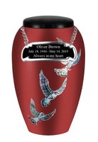 Mother of Pearl Shell Art Maroon Sacred Dove - IUFM115-Maroon
