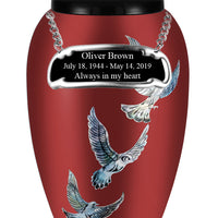 Mother of Pearl Shell Art Maroon Sacred Dove - IUFM115-Maroon
