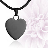 Black polished fingerprint pendant - Heart