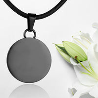 Black polished fingerprint pendant - Circle