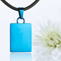 Blue polished fingerprint pendant - Rectangle