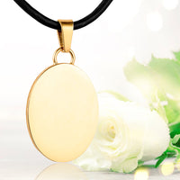 Gold polished fingerprint pendant - Oval