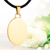 24K Gold Plated Sterling Silver Fingerprint Oval Pendant