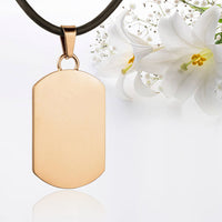 Gold polished fingerprint pendant - Dog Tag