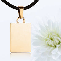 Gold polished fingerprint pendant - Rectangle