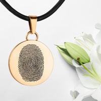 Gold polished fingerprint pendant - Circle