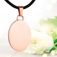 Rose gold polished fingerprint pendant - Oval