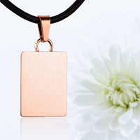 Rose gold polished fingerprint pendant - Rectangle