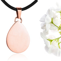 Rose gold polished fingerprint pendant - Teardrop
