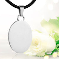 Silver polished fingerprint pendant - Oval