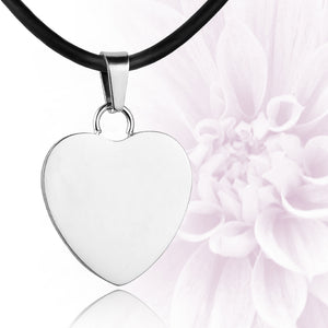 Silver polished fingerprint pendant - Heart