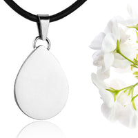 Silver polished fingerprint pendant - Teardrop