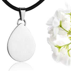 Silver polished fingerprint pendant - Teardrop