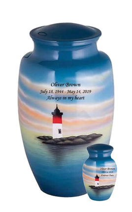 Hand Painted Lighthouse Cremation Urn - IUHP113