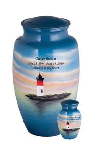 Hand Painted Lighthouse Cremation Urn - IUHP113