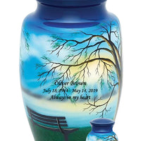 Hand Painted Lakeside Cremation Urn - IUHP115