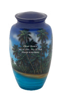 Hand Painted Ocean Beach & Palm Trees - IUHP124
