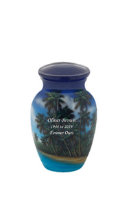 Hand Painted Ocean Beach & Palm Trees - IUHP124