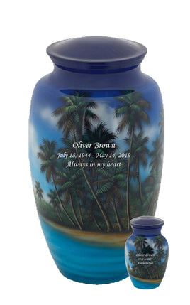 Hand Painted Ocean Beach & Palm Trees - IUHP124