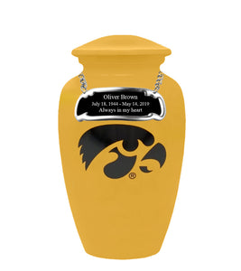 Fan Series - University of Iowa Hawkeyes Yellow Memorial Cremation Urn - IUIOWA100